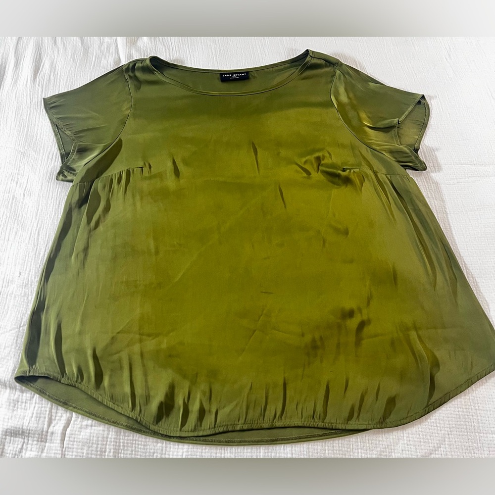 Lane Bryant Green Short Sleeve Blouse US 18/20